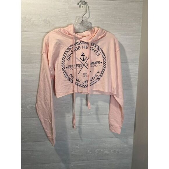 Women's Cropped Long‎ Sleeve Hoodie Workout Casual Pullover Cropped Sweatshirt - Picture 3 of 5